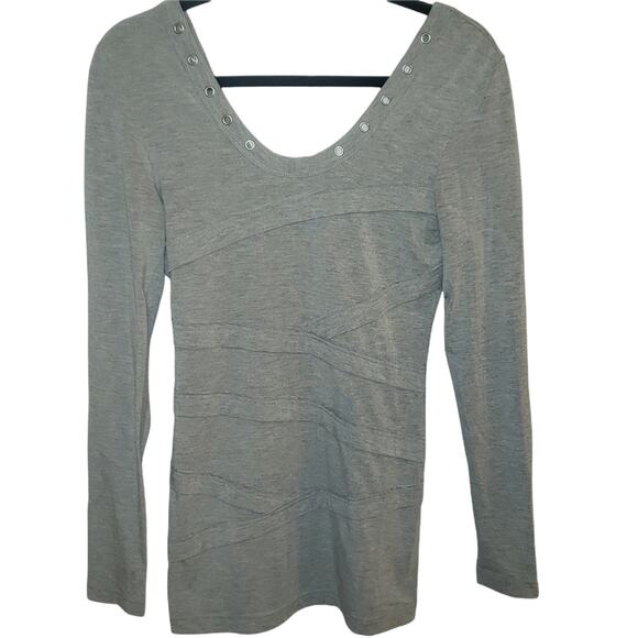 90s Wet Seal riveted long sleeve top women's size small gray wrap bandage - Picture 1 of 9